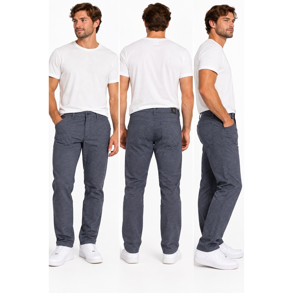 Lululemon ABC Pant Slim 34 Heathered Deep Navy Tech Canvas 5-Pocket Commuter
